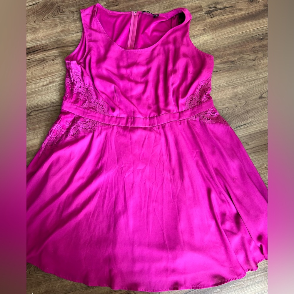Plus Size Curvy ModCloth Vibrant Magenta Sleeveless Dress 3x